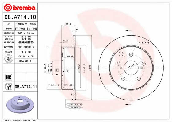 Breco BS 7766 Rear brake disc, non-ventilated BS7766