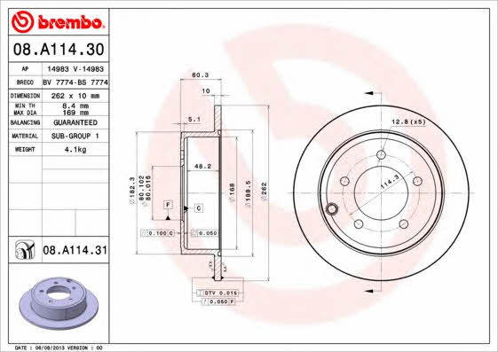 Breco BS 7774 Rear brake disc, non-ventilated BS7774