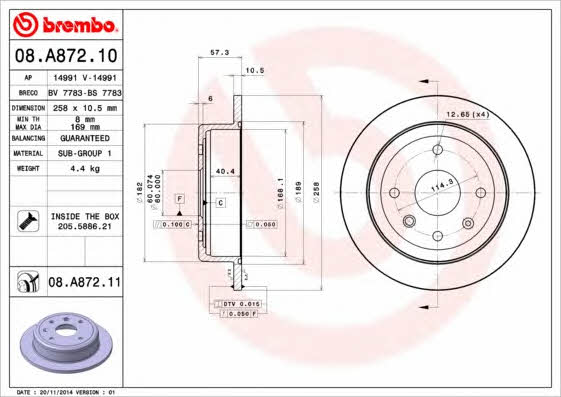 Breco BS 7783 Rear brake disc, non-ventilated BS7783