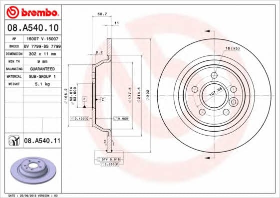 Breco BS 7799 Rear brake disc, non-ventilated BS7799