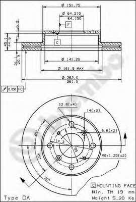 Breco BS 7930 Front brake disc ventilated BS7930