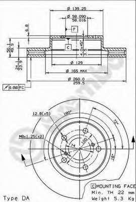 Breco BS 8083 Front brake disc ventilated BS8083