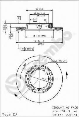 Breco BS 8149 Front brake disc ventilated BS8149