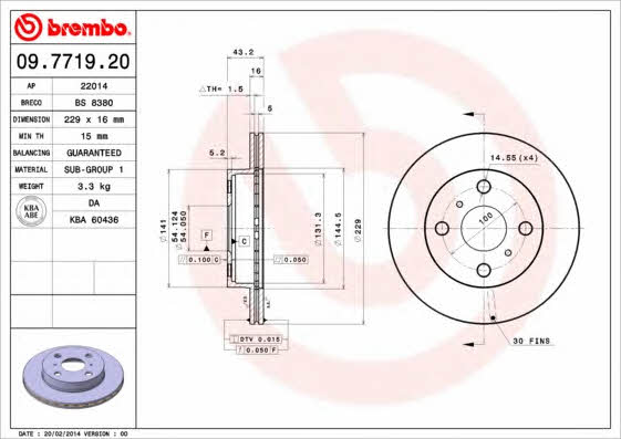 Breco BS 8380 Brake disc BS8380