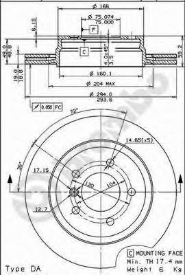 Breco BV 8342 Rear ventilated brake disc BV8342