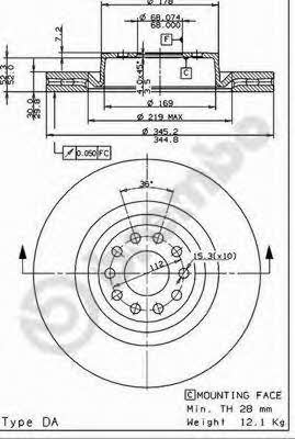 Breco BV 8400 Front brake disc ventilated BV8400