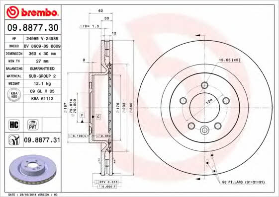 Breco BV 8609 Front brake disc ventilated BV8609