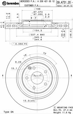 Breco BV 8888 Front brake disc ventilated BV8888