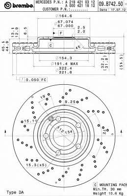 Breco BV 8995 Front brake disc ventilated BV8995