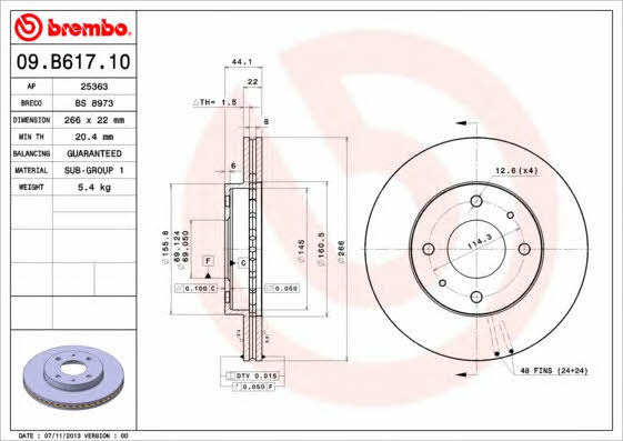 Breco BS 8973 Brake disc BS8973