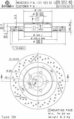 Breco BV 9136 Brake disc BV9136