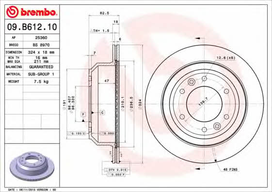 Breco BS 8970 Rear brake disc, non-ventilated BS8970