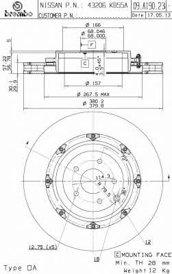 Breco BZ 9093 Brake disc BZ9093