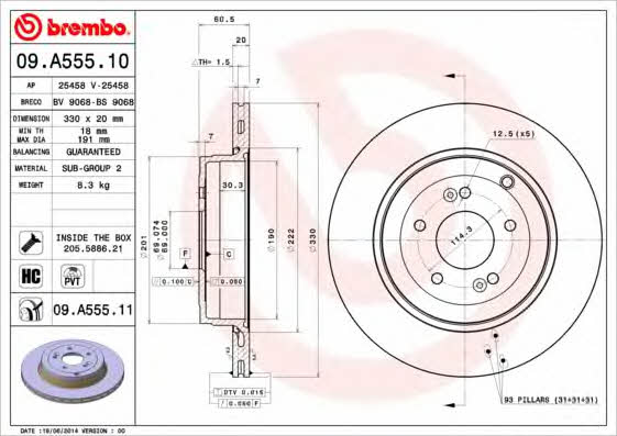 Breco BS 9068 Brake disc BS9068