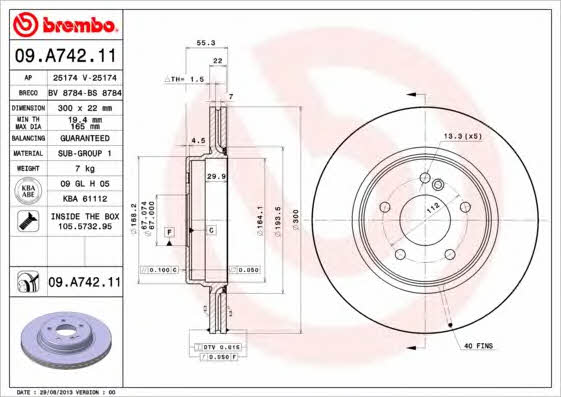 Brembo Rear vented brake disc – price [object Object] PLN