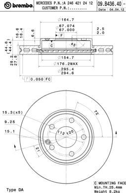 Brembo Vented brake disc, 1 pc – price [object Object] PLN