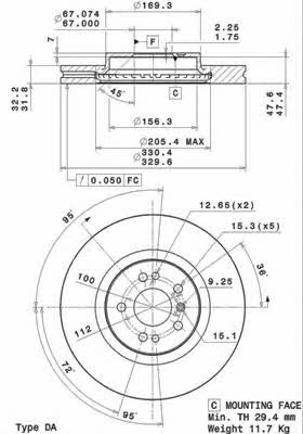 Brembo Front vented brake disc – price [object Object] PLN