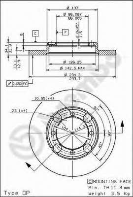 Unventilated front brake disc Brembo 08.7072.10