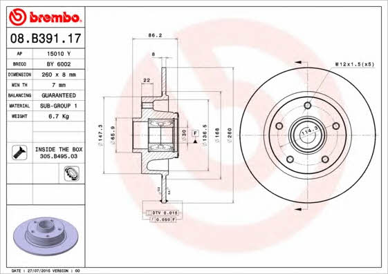 Buy Brembo 08.B391.17 at a low price in United Arab Emirates!