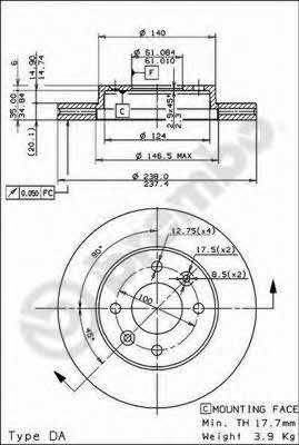 Brembo Ventilated disc brake, 1 pcs. – price 97 PLN