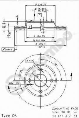 Vented brake disc, 1 pc Brembo 09.5869.14