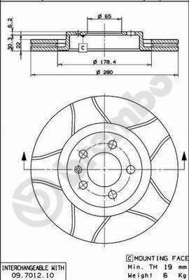 Brembo Vented brake disc, 1 pc – price [object Object] PLN