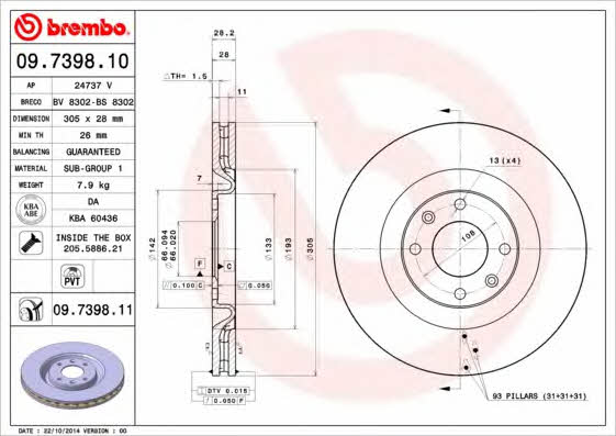 Buy Brembo 09739811 – good price at EXIST.AE!