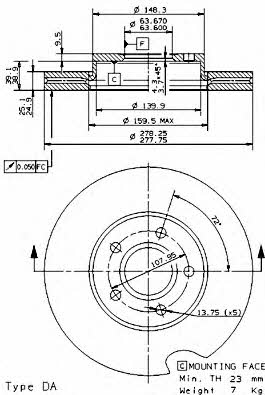 Brembo Vented brake disc, 1 pc – price [object Object] PLN