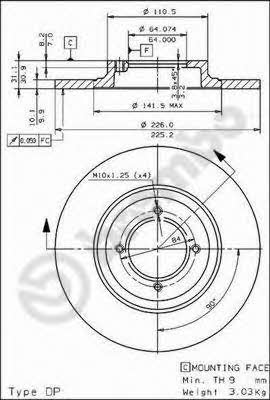 Brembo 08.4415.10 Unventilated front brake disc 08441510