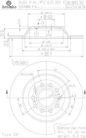 Brembo Rear solid brake disc – price [object Object] PLN