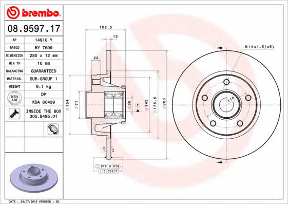 Buy Brembo 08959717 – good price at EXIST.AE!