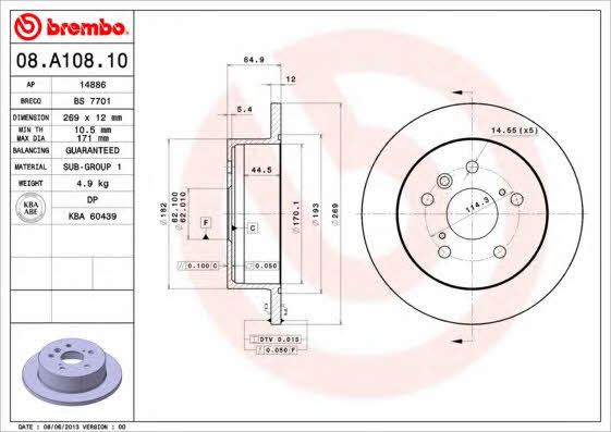 Buy Brembo 08.A108.10 at a low price in United Arab Emirates!
