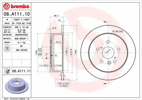 Buy Brembo 08A11111 – good price at EXIST.AE!