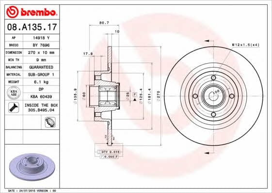 Buy Brembo 08A13517 – good price at EXIST.AE!