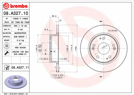 Brembo Rear solid brake disc – price [object Object] PLN