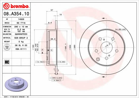 Buy Brembo 08A35410 – good price at EXIST.AE!