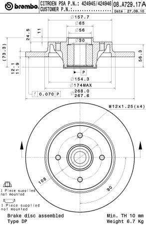 Buy Brembo 08A72917 – good price at EXIST.AE!