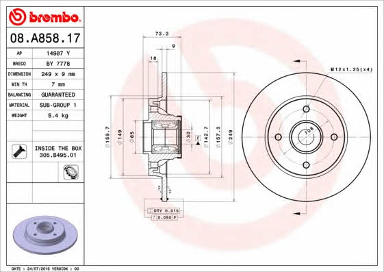 Buy Brembo 08A85817 – good price at EXIST.AE!
