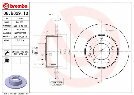 Buy Brembo 08B82910 – good price at EXIST.AE!