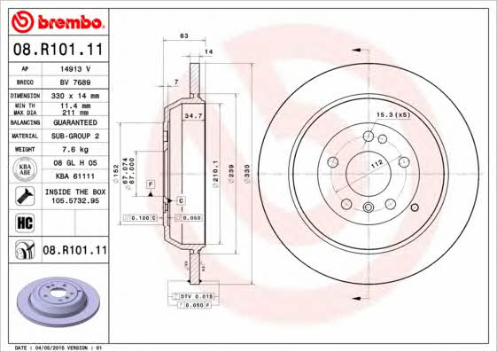 Buy Brembo 08R10111 – good price at EXIST.AE!