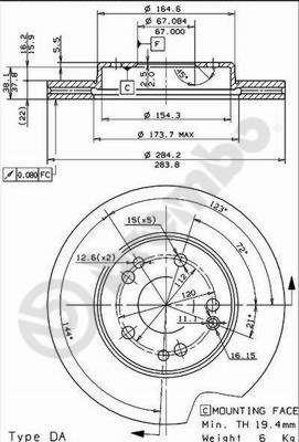 Brembo Vented brake disc, 1 pc – price [object Object] PLN