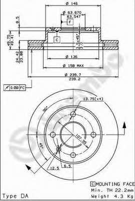 Brembo Ventilated disc brake, 1 pcs. – price 108 PLN