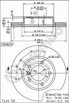 Brembo Vented brake disc, 1 pc – price [object Object] PLN