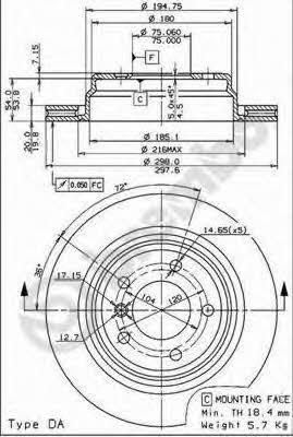 Brembo Rear vented brake disc – price [object Object] PLN