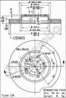 Brembo Vented brake disc, 1 pc – price [object Object] PLN