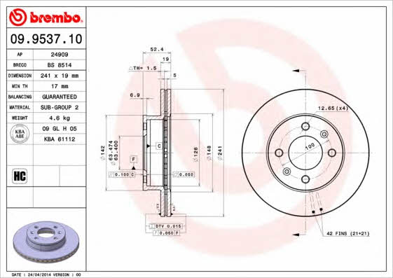 Buy Brembo 09953710 – good price at EXIST.AE!
