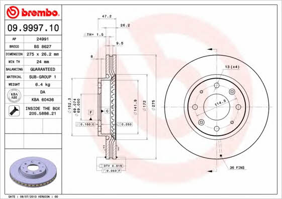 Buy Brembo 09.9997.10 at a low price in United Arab Emirates!