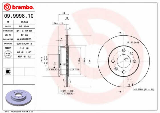 Buy Brembo 09999810 – good price at EXIST.AE!
