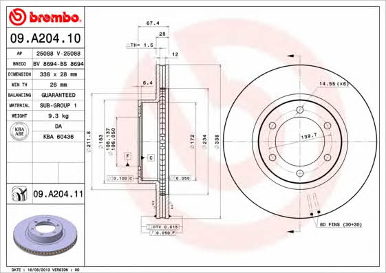 Buy Brembo 09.A204.11 at a low price in United Arab Emirates!