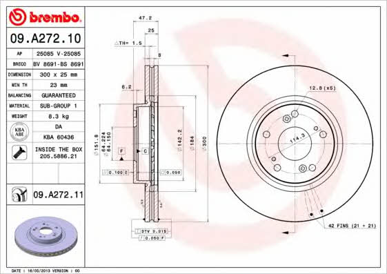 Buy Brembo 09A27211 – good price at EXIST.AE!